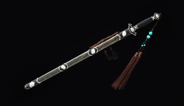 Silver-Plated Peony Sword | Longquan Treasure Sword