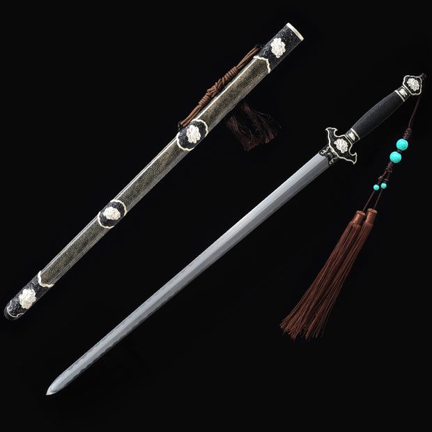 Silver-Plated Peony Sword | Longquan Treasure Sword