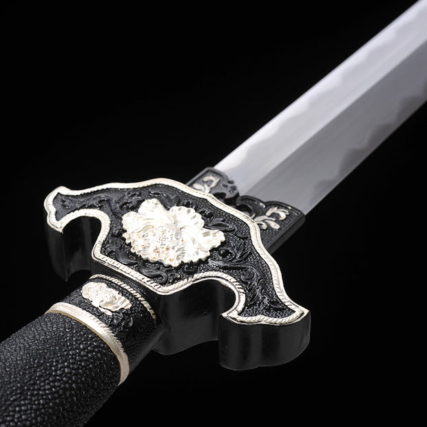 Silver-Plated Peony Sword | Longquan Treasure Sword