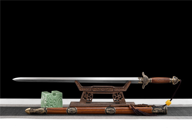 Imperial Dragon-Phoenix Sword | Longquan Heritage Blades | Multi-Layered Damascus Steel