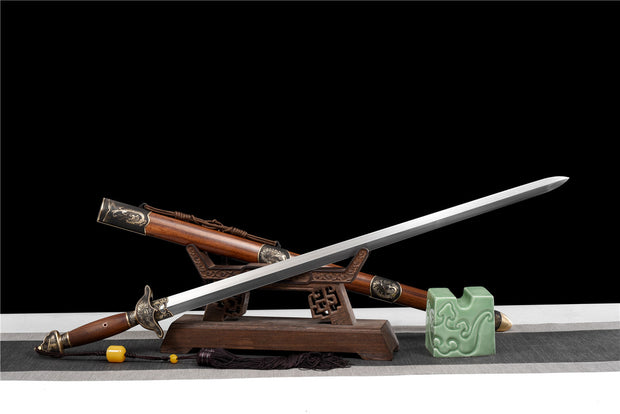 Imperial Dragon-Phoenix Sword | Longquan Heritage Blades | Multi-Layered Damascus Steel