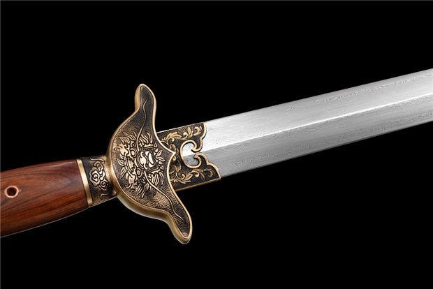 Imperial Dragon-Phoenix Sword | Longquan Heritage Blades | Multi-Layered Damascus Steel