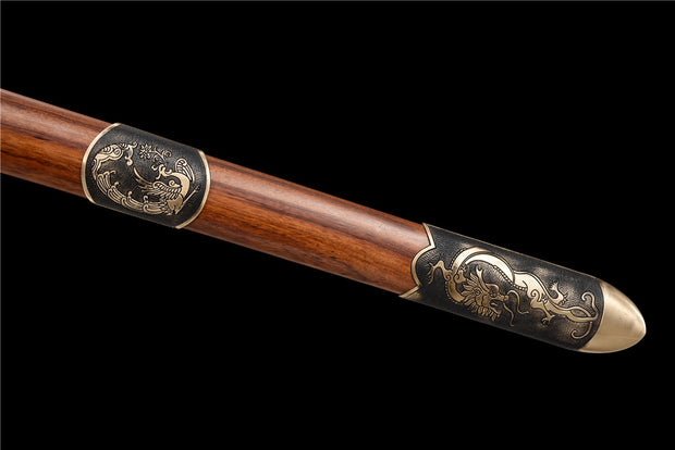 Imperial Dragon-Phoenix Sword | Longquan Heritage Blades | Multi-Layered Damascus Steel