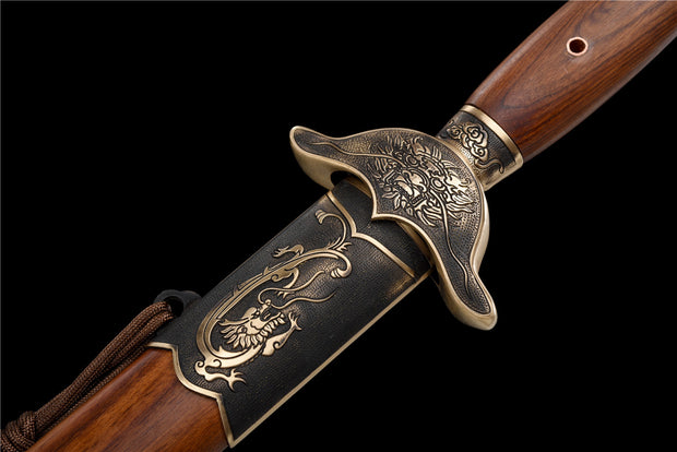 Imperial Dragon-Phoenix Sword | Longquan Heritage Blades | Multi-Layered Damascus Steel