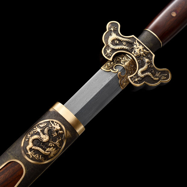 Supreme Imperial Sword | Longquan Treasure Sword | Damascus Steel (Hand-Forged Premium Patterned Blade)