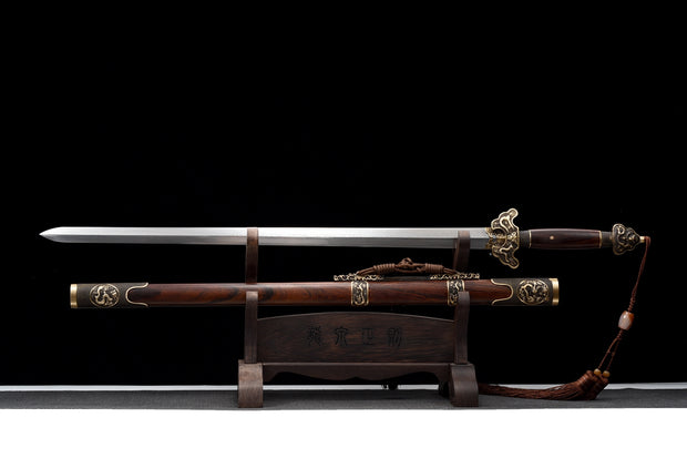 Supreme Imperial Sword | Longquan Treasure Sword | Damascus Steel (Hand-Forged Premium Patterned Blade)