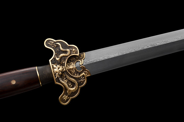 Supreme Imperial Sword | Longquan Treasure Sword | Damascus Steel (Hand-Forged Premium Patterned Blade)