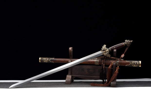Supreme Imperial Sword | Longquan Treasure Sword | Damascus Steel (Hand-Forged Premium Patterned Blade)