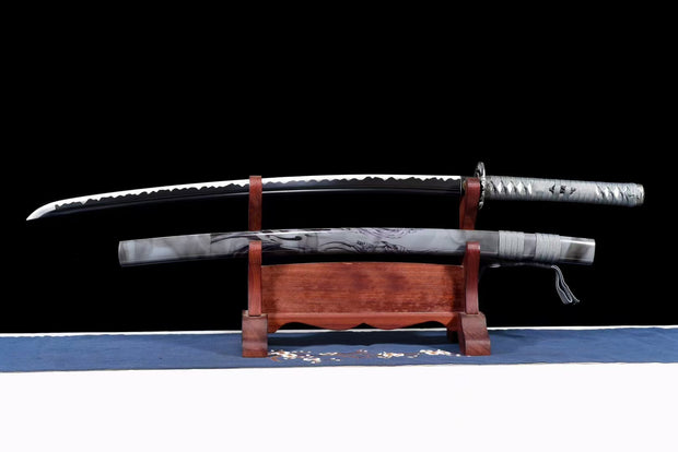 Silver Killer Hannya Black Katana - Model 27