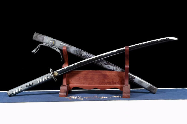 Silver Killer Hannya Black Katana - Model 27