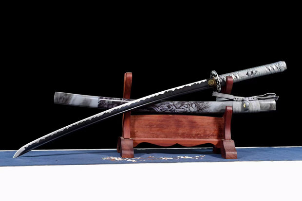 Silver Killer Hannya Black Katana - Model 27
