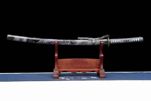 Silver Killer Hannya Black Katana - Model 27