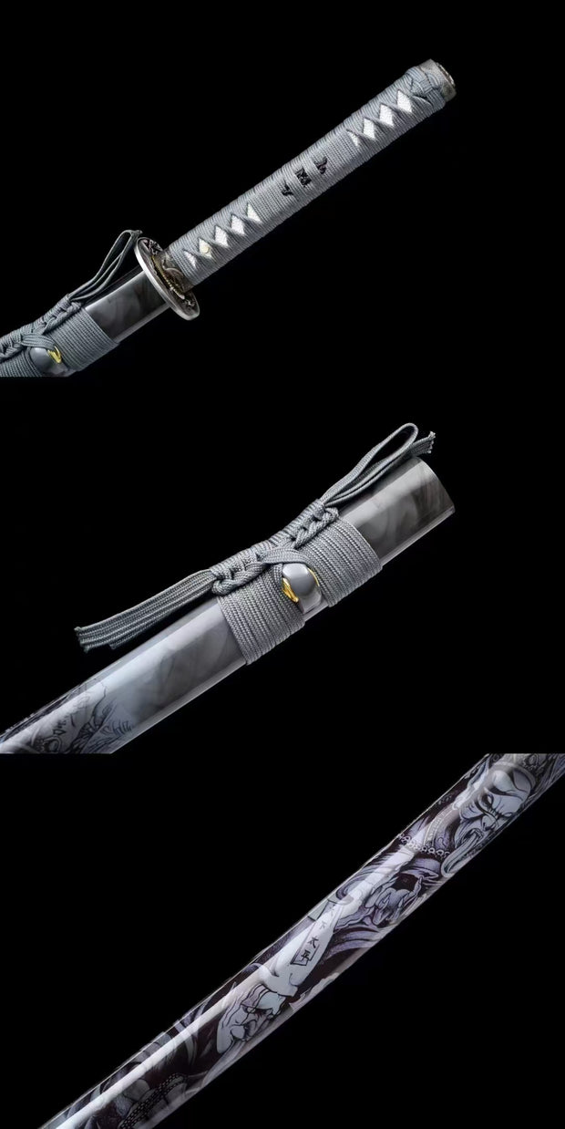 Silver Killer Hannya Black Katana - Model 27