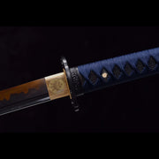 T10 Steel Burnished Blade Blackened Samurai Sword - Sanskrit Fighting Sword QW16